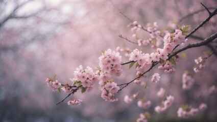 Obraz premium Close-up capture of cherry blossoms at their fullest bloom