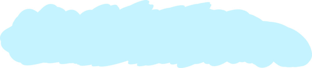 Playful blue cloud line drawing