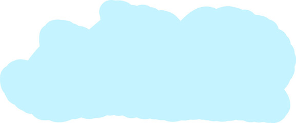 Rounded cute blue cloud illustration