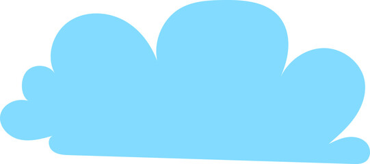 Minimalist blue cartoon cloud