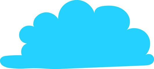 Minimalist blue cartoon cloud
