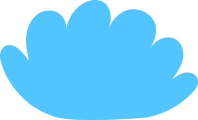 Modern doodle blue cloud