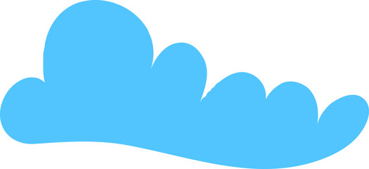 Fluffy hand-drawn blue cloud