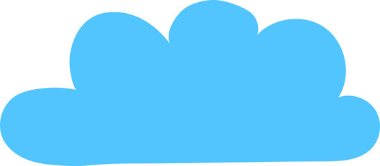 Cute cartoon blue cloud icon
