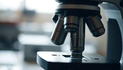 close up of a microscope on a table