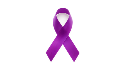 Purple Awareness Ribbon Isolated on White Background, Violet Support Ribbon Symbol on white background, Purple Ribbon Awareness Icon