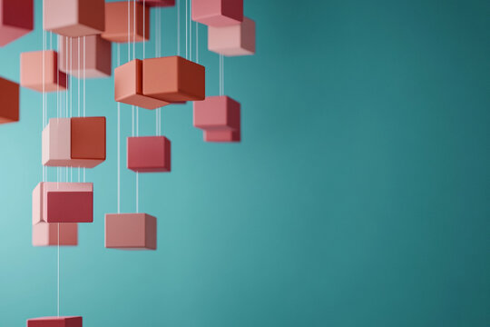 Minimal gradient squares floating in soft ambient lighting 