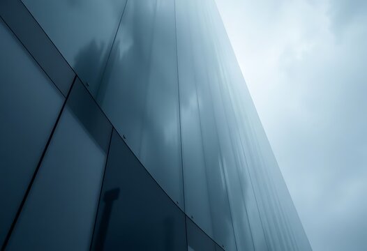 tall glass building with a sky background