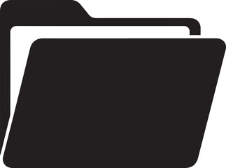 Folder Icon Silhouette Black Vector | Simple File & Document Storage Icon