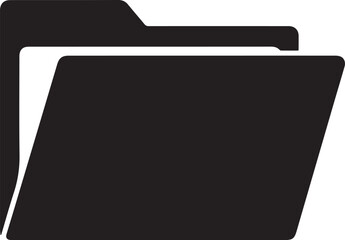 Folder Icon Silhouette Black Vector | Simple File & Document Storage Icon