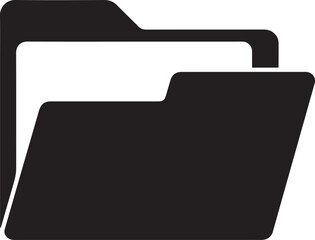 Folder Icon Silhouette Black Vector | Simple File & Document Storage Icon