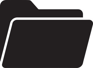 Folder Icon Silhouette Black Vector | Simple File & Document Storage Icon