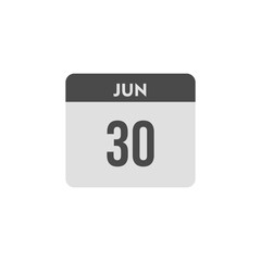 calender icon, 30 june icon with white background