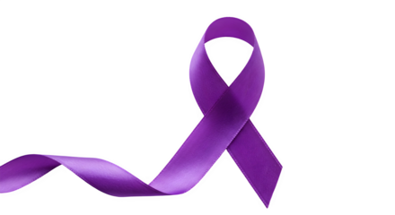 Purple Awareness Ribbon Isolated on White Background, Violet Support Ribbon Symbol on white background, Purple Ribbon Awareness Icon