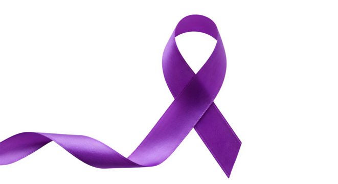 Purple Awareness Ribbon Isolated on White Background, Violet Support Ribbon Symbol on white background, Purple Ribbon Awareness Icon
