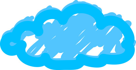 Cartoon style doodle blue cloud