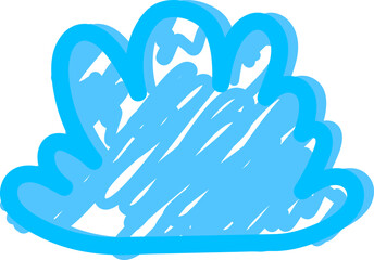 Fototapeta premium Cute blue cloud with playful line