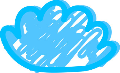 Fototapeta premium Light sketchy blue cartoon cloud