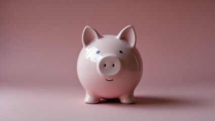 Close perspective of a piggy bank with a background