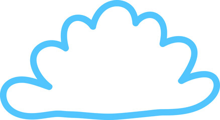 Cartoon style doodle blue cloud
