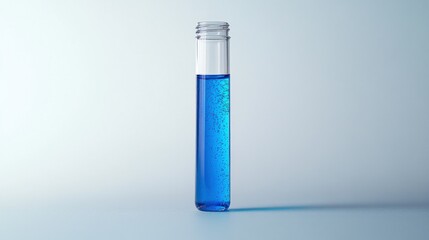 Laboratory test tube with blue liquid