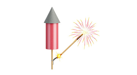 Isolated Firework Rocket
