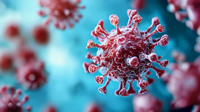 video of A colored scanning electron micrograph showing bacteria cultured from a human beard, containing human-pathogenic bacteria