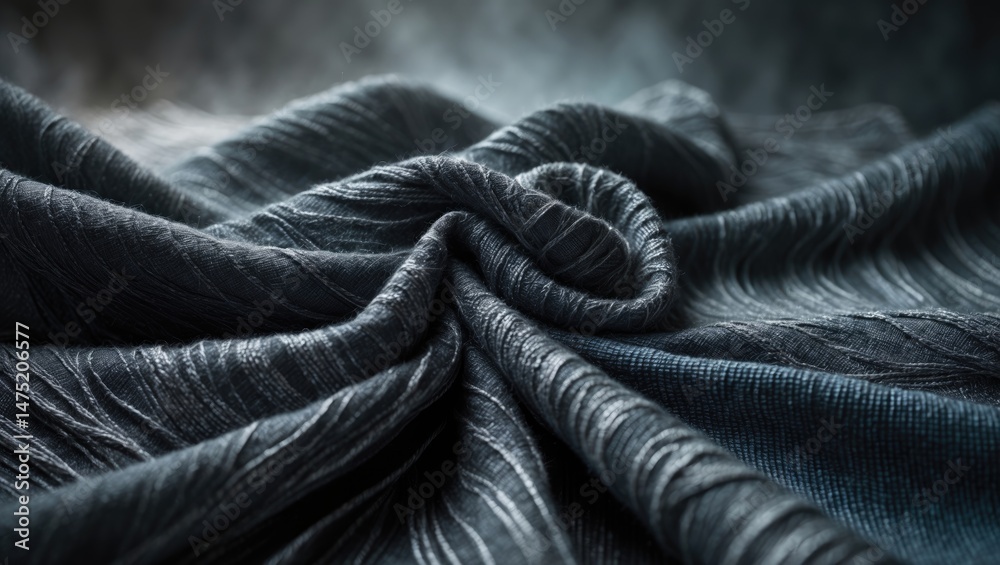 Poster textured gray fabric backdrop with grunge design elements