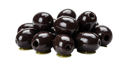 Fresh black Olives Isolated on White Background, Ripe Black Olives Isolated on White background, Tasty Olives Close-Up