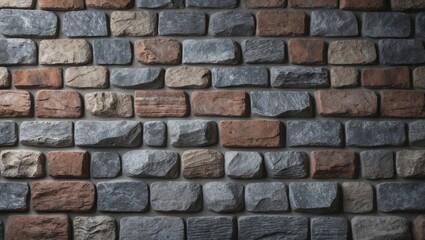 Fototapeta premium Weathered brick and carved stone floor in medieval structures