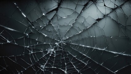 Obraz premium Distressed cracked glass overlay with black smashed screen, dust, scratches, fingerprints, stains, and noise effects suitable for photo editing.