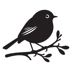 Graceful Robin silhouette fluttering through the air – Robin illustration – Minimalist Robin vector – Bird silhouette

