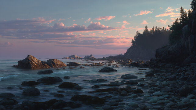 Rocky Shoreline At