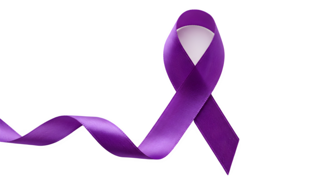 Purple Awareness Ribbon Isolated on White Background, Violet Support Ribbon Symbol on white background, Purple Ribbon Awareness Icon - Powered by Adobe