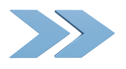 Isolated Blue Forward Arrows
