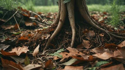 Obraz premium accumulations of organic waste in fields