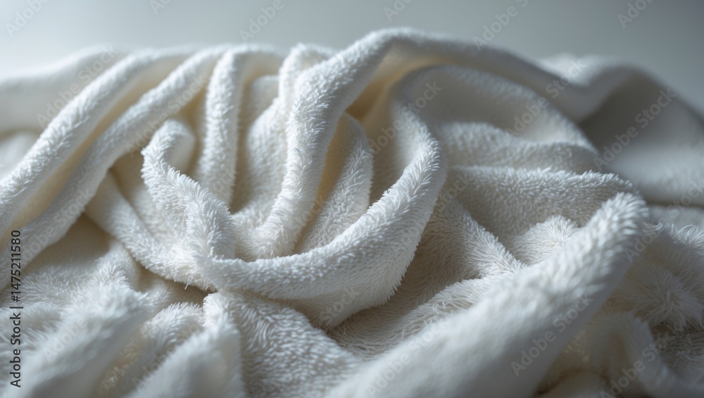 Aufkleber Comfortable and Soft White Towel Background Featuring Plush Texture for Design