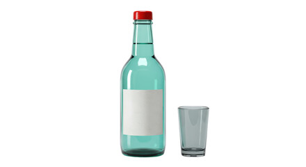 Isolated Bottle with Glass