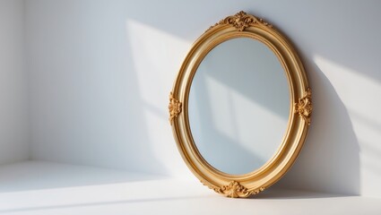 Obraz premium Baroque-style golden mirror border