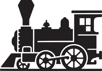 Train silhouette, Vintage retro train silhouette vector illustration