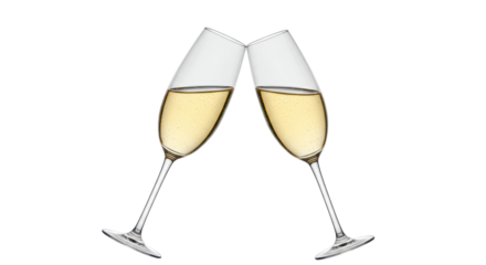 Isolated Champagne Glasses Toasting
