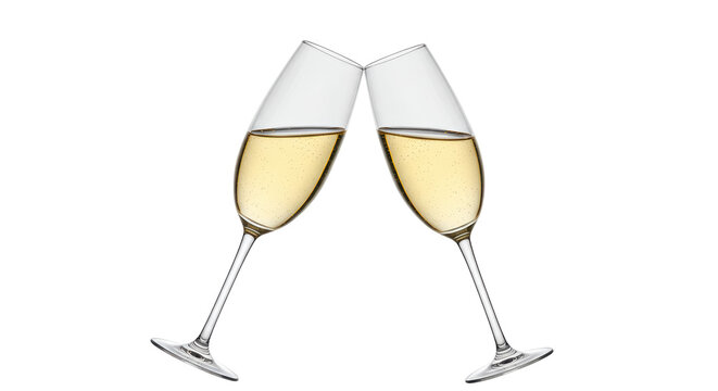 Isolated Champagne Glasses Toasting