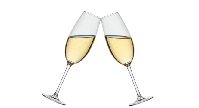 Isolated Champagne Glasses Toasting