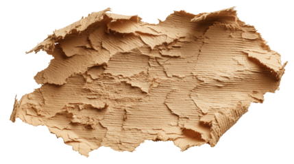 A large cardboard scrap isolated on transparent background