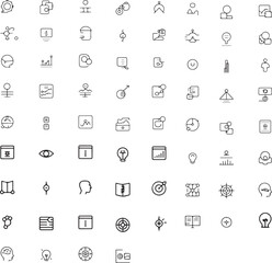 Collection of Minimalist Business and Technology Icons on white background