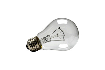Incandescent light bulb isolated on transparent background, classic filament lamp png