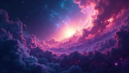 Fototapeta premium A sprawling, ethereal nebula representing the vastness of the universe , comets, galaxy