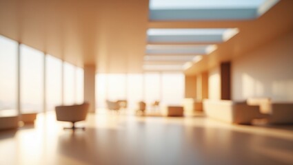 Fototapeta premium Blurry background of a vacant open workspace