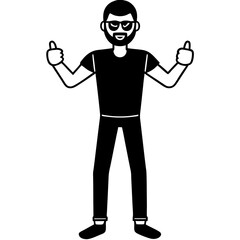 Fototapeta premium Father's Day silhouette black and white vector illustration.
