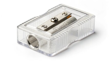Transparent Plastic Pencil Sharpener Close-up Product Shot, Stationery, School Supplies Pencil Sharpener, School Supplies